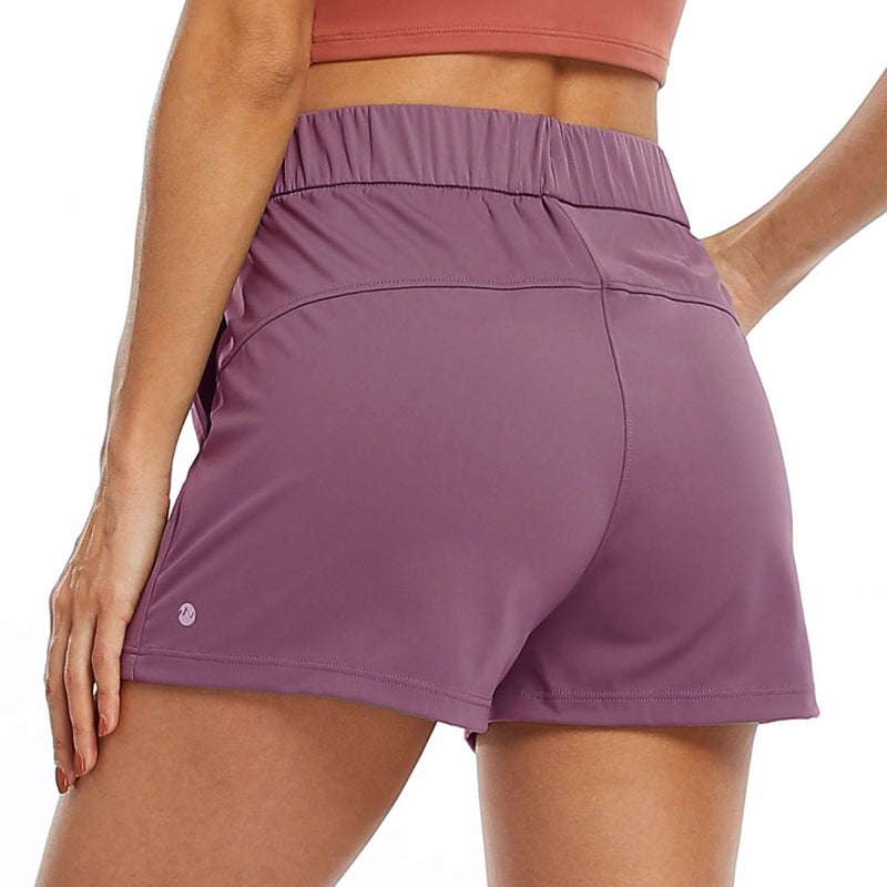 Willit Womens Athletic Hiking Running Shorts for Women Yoga Workout Gym Quick Dry Shorts with Pockets Bordeaux XXL - Image 3